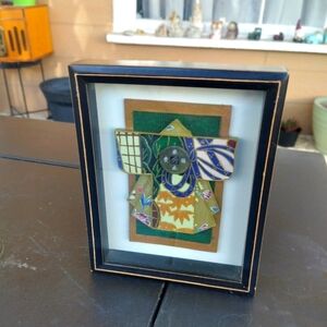 Japanese Wall Shadow Box Painted Kimono